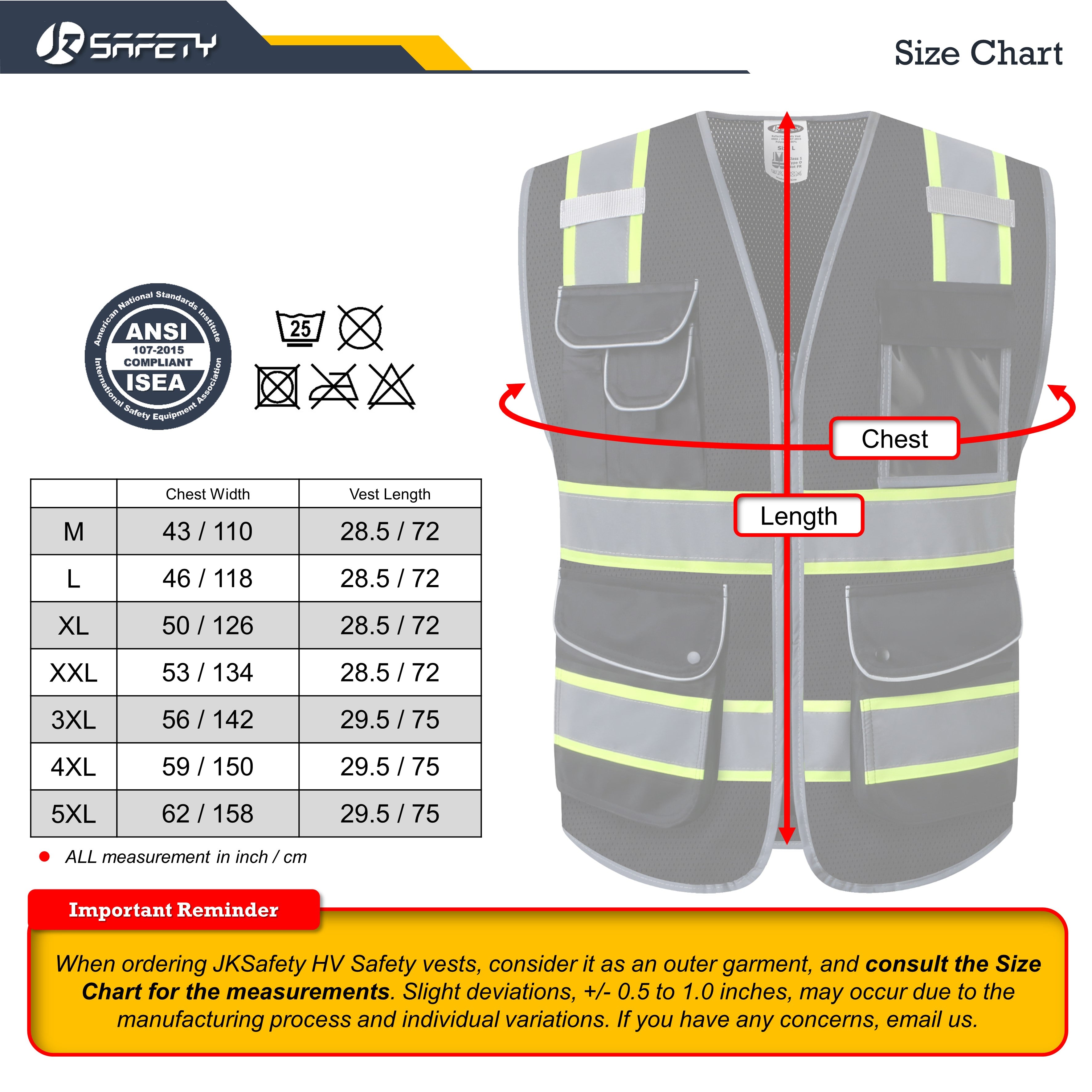 JKSafety 9 Pockets Mesh Two-Tone Hi-Vis Reflective Safety Vest (JK100)